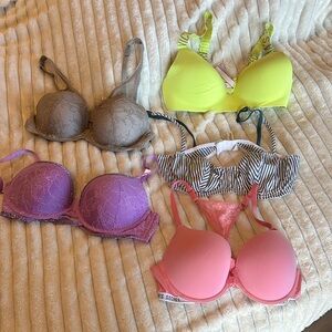 Victoria's Secret Bra Collection - Pink, Purple, Brown, Yellow
